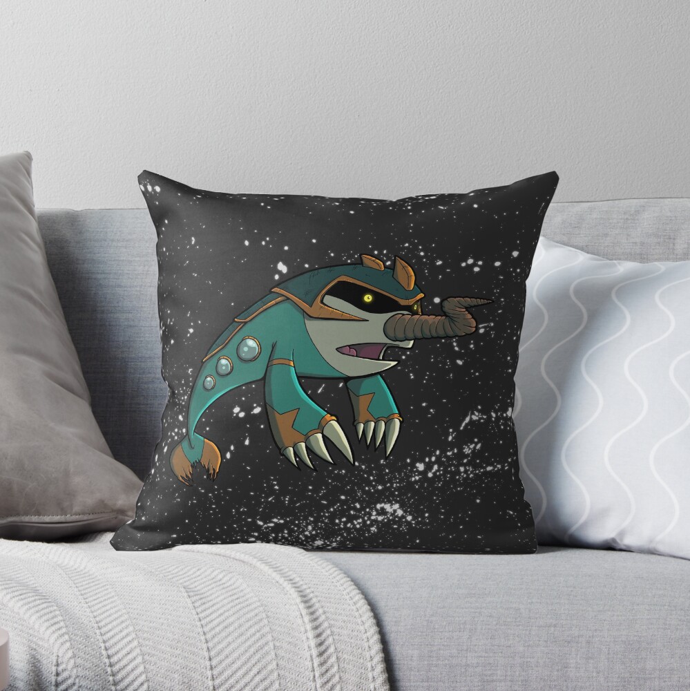 Space Narwhal Throw Pillow