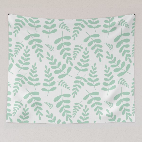 Item preview, Mint leaves pattern on white designed and sold by bigmoments.