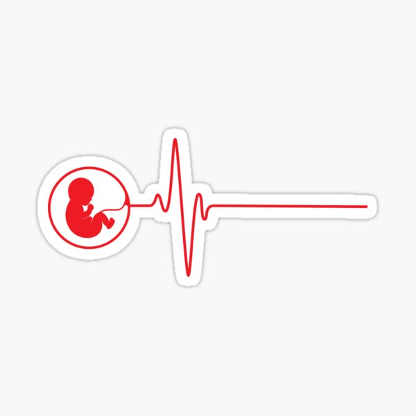 No Abortion Heart Line Sticker