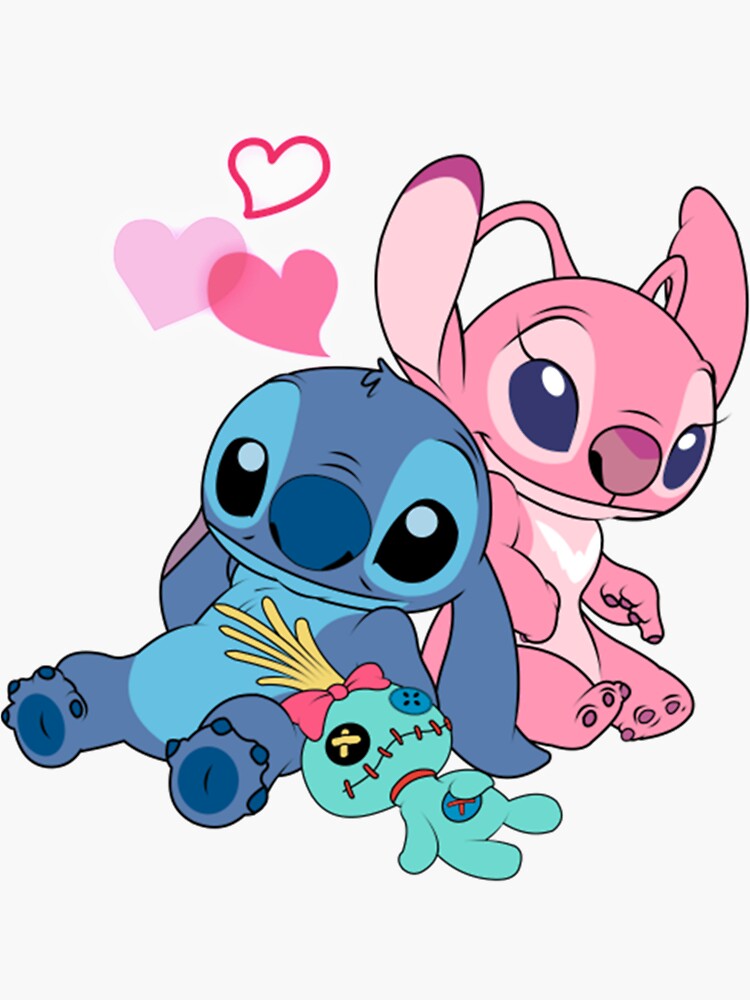 Pegatina «Stitch y Lilo Stitch Ángel Amor C» de jaekelrozo | Redbubble