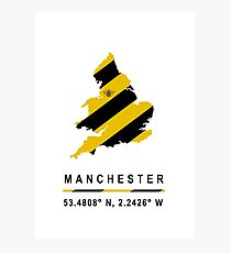 Manchester GPS Bee Map Photographic Print