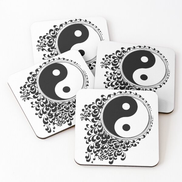 Item preview, Floral Yin Yang Feng Shui Ying Yang Taoism Zen Taijitu Buddhism designed and sold by Minnesnowta.