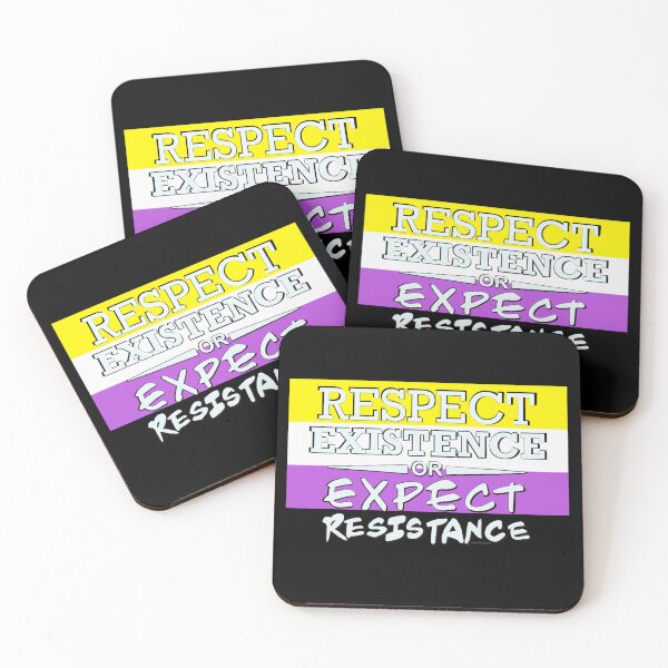 Item preview, Respect Exsistence or Expect Resistance, Nonbinary Pride Flag designed and sold by aadventures.