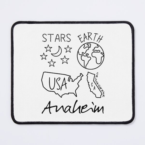 Item preview, Anaheim Stars Earth USA California Black Text and Design designed and sold by artfulnotebook.