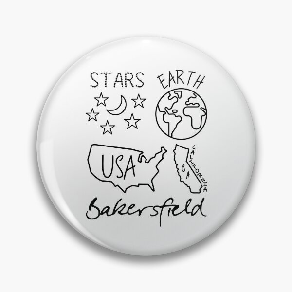 Item preview, Bakersfield Stars Earth USA California Black Text and Design designed and sold by artfulnotebook.