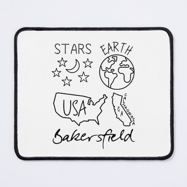 Item preview, Bakersfield Stars Earth USA California Black Text and Design designed and sold by artfulnotebook.