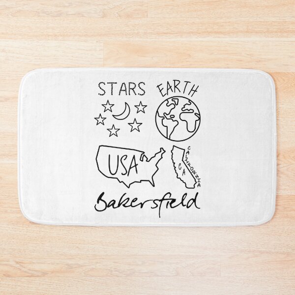 Item preview, Bakersfield Stars Earth USA California Black Text and Design designed and sold by artfulnotebook.