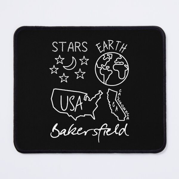 Item preview, Bakersfield Stars Earth USA California White Text and Design designed and sold by artfulnotebook.