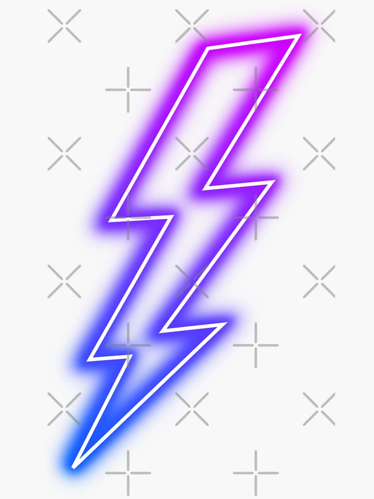 Lightning Bolt Neon Sign, Purple Blue Aesthetic , Vaporwave