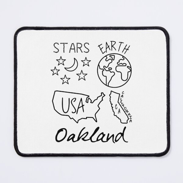 Item preview, Oakland Stars Earth USA California Black Text and Design designed and sold by artfulnotebook.