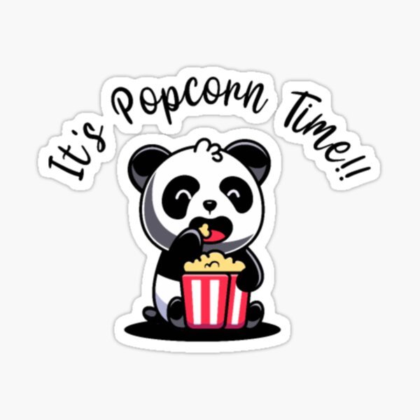 "Its Popcorn Time Movie Lover Motif" Sticker for Sale by GotasBase