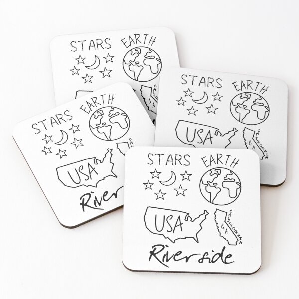 Item preview, Riverside Stars Earth USA California Black Text and Design designed and sold by artfulnotebook.