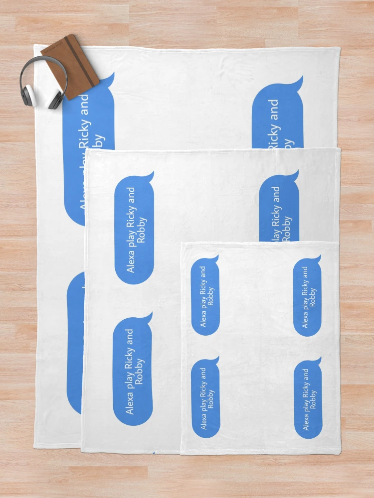 Thumbnail 5 of 6, Throw Blanket, Alexa play Ricky and Robby designed and sold by Textcallout.