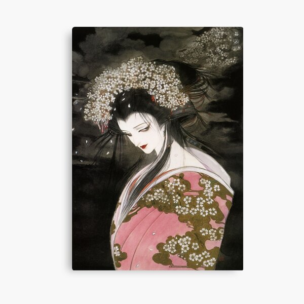 yoshitaka amano - flower girl gesha Canvas Print