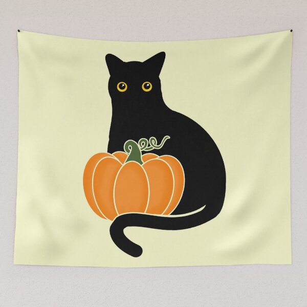 Item preview, Black Cat and Pumpkin, Autumn Fall Design designed and sold by Alondra.