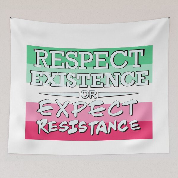 Item preview, Respect Exsistence or Expect Resistance, Abrosexual Pride Flag designed and sold by aadventures.