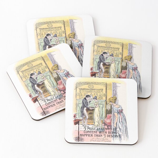Item preview, Jane Austen Pride and Prejudice Regency Era Happiness Quote Mr Bingley and Jane designed and sold by EdenLiving.