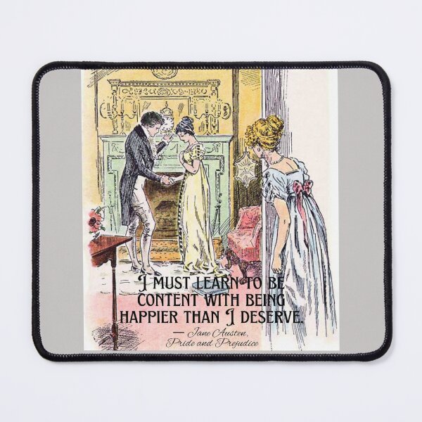 Item preview, Jane Austen Pride and Prejudice Regency Era Happiness Quote Mr Bingley and Jane designed and sold by EdenLiving.