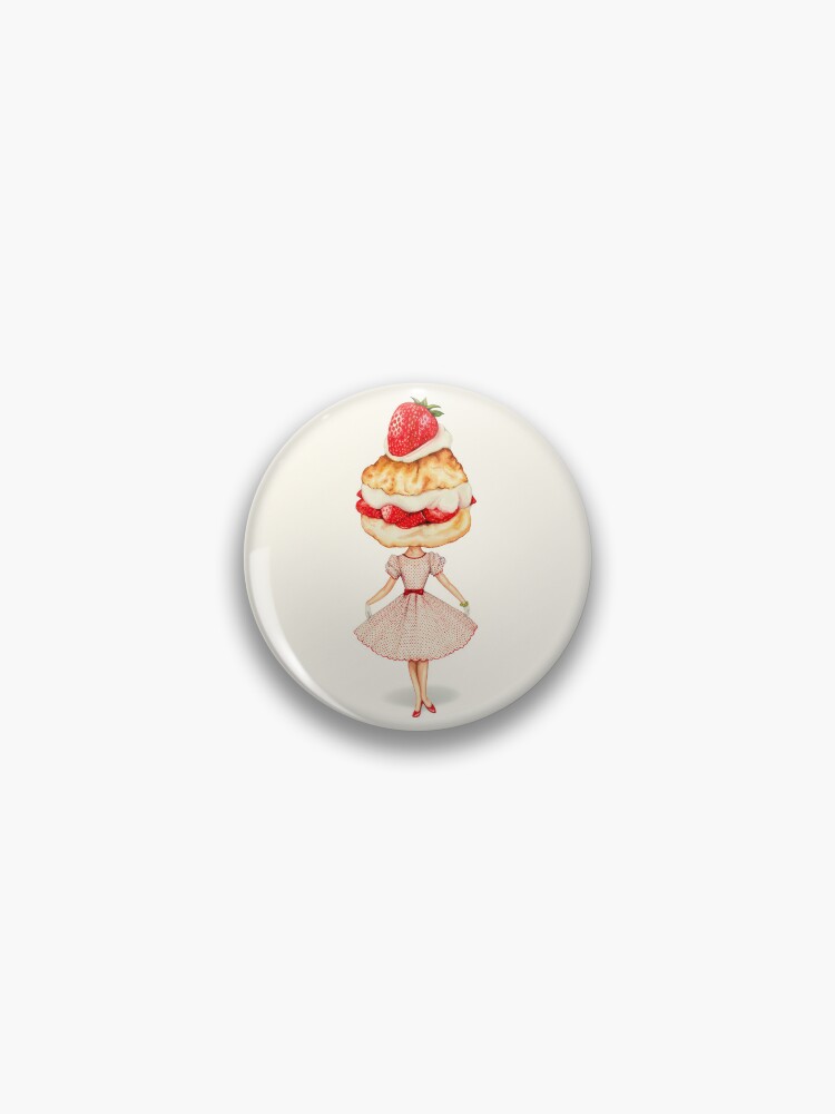Cake Head Pin-Up: Strawberry Shortcake Pin for Sale by Kelly