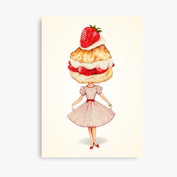 Item preview, Cake Head Pin-Up: Strawberry Shortcake designed and sold by Kelly  Gilleran.