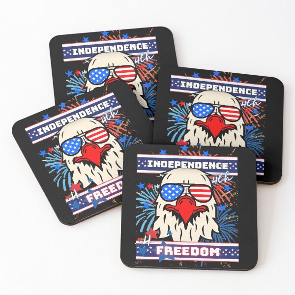 Item preview, Black July 4Th American Eagle with Cool Shades-Independence Day-Freedom Fireworks Stars and Stripes USA  designed and sold by ChristabellaWwMS.