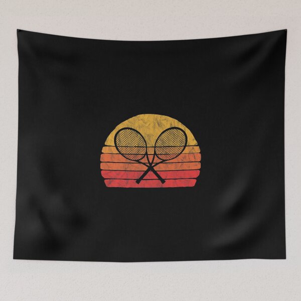 Item preview, Crossed Tennis Racquets Retro 80s Sun Vintage Sticker designed and sold by ayeshadanaqws.