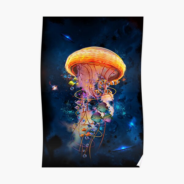 Electric Jellyfish World Poster