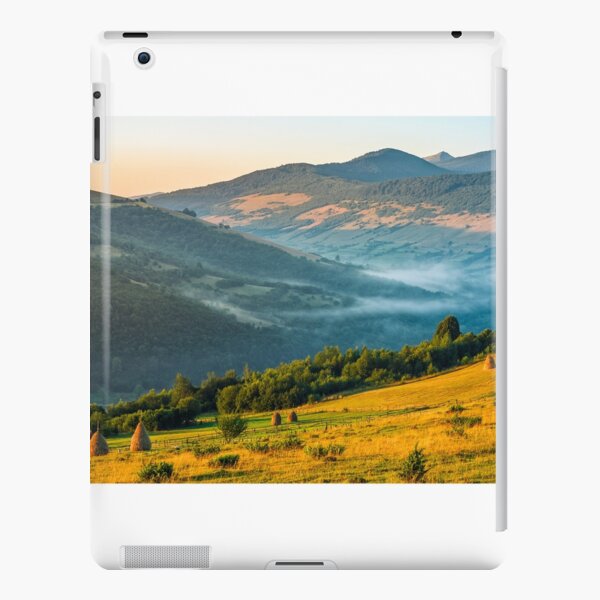 stacks of hay on the hill side iPad Snap Case