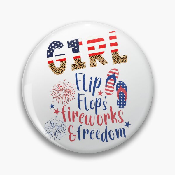 Item preview, Girl Flip Flops Fireworks and Freedom Vacation Trip designed and sold by ThaphadaArtGall.