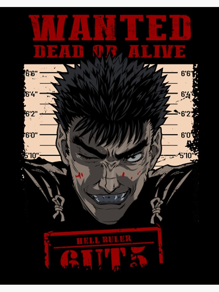 Wanted Dead Or Alive - Guts from hell - Anime Lover  Art Board Print for  Sale by EddieFW