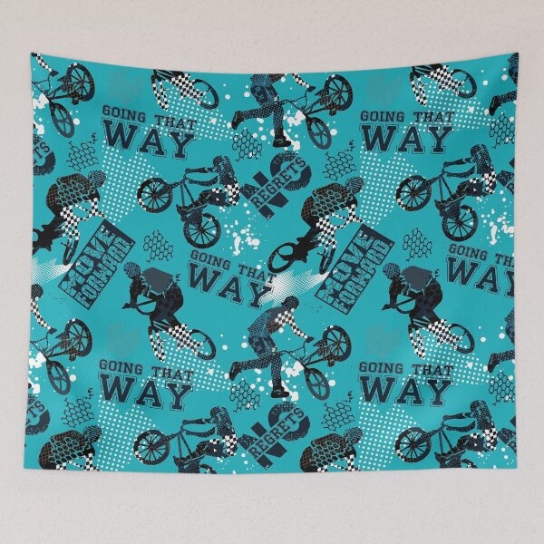 Aperçu de l'œuvre Motif BMX bleu abstrait créée et vendue par HayleyAnn79.