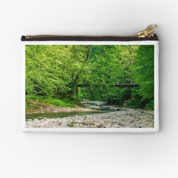 bridge over the forest river Zipper Pouch