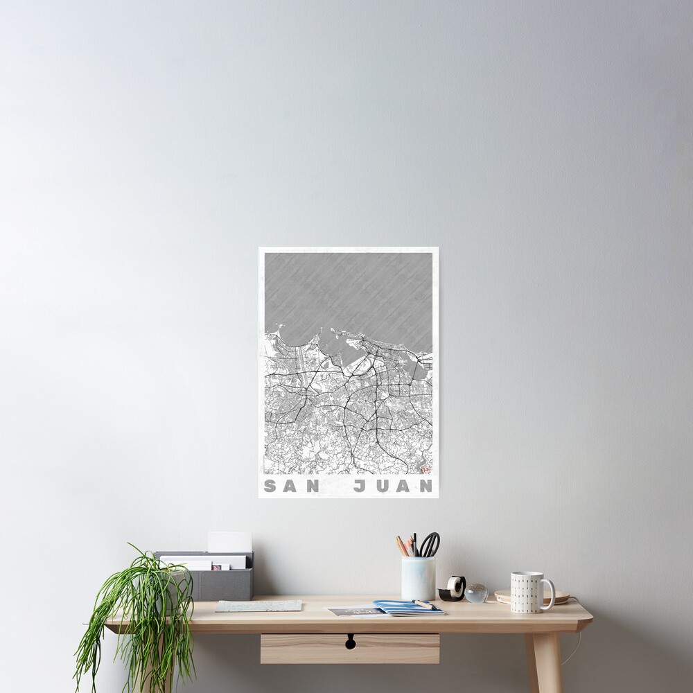 San Juan Map Line Poster