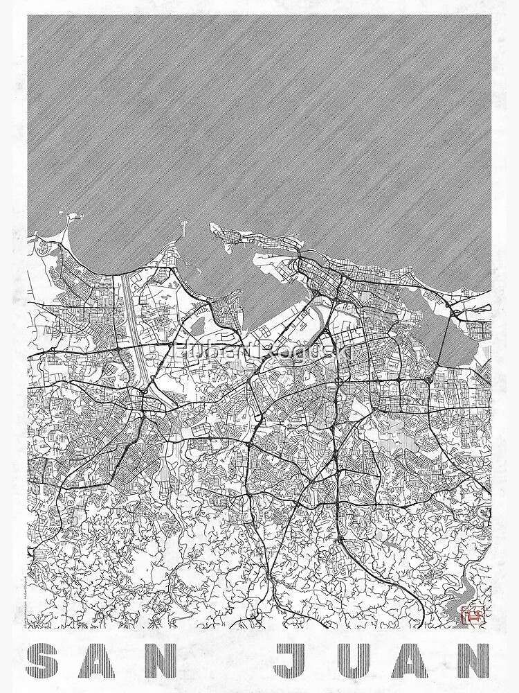 San Juan Map Line by HubertRoguski
