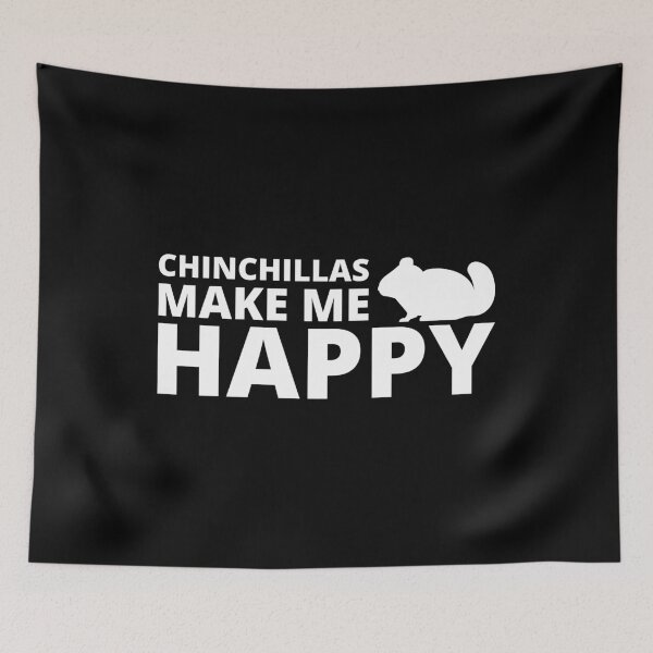Item preview, Chinchillas make me happy - white edition designed and sold by RatArt Designs.