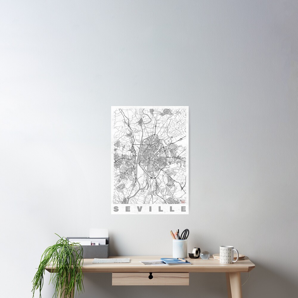 Seville Map Line Poster