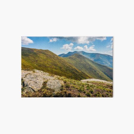 stones on the edge of mountain cliff Art Board Print