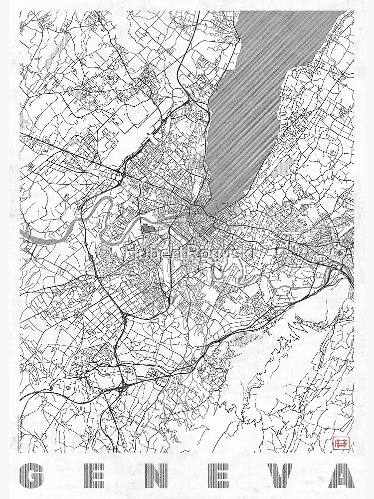 Geneva Map Line by HubertRoguski