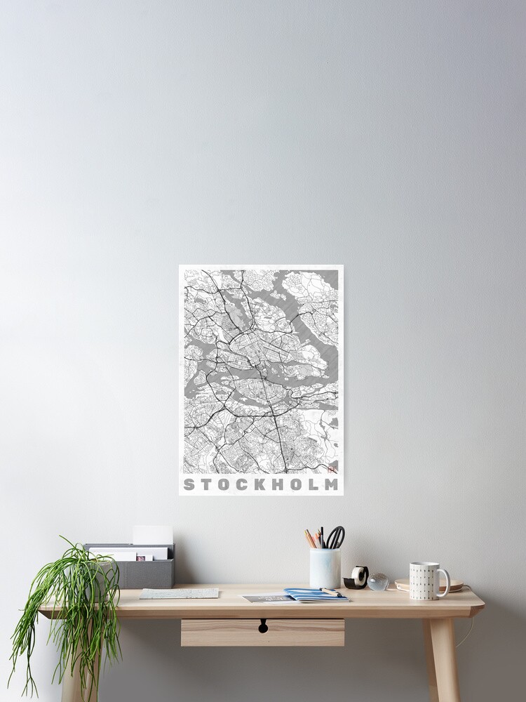 Thumbnail 1 of 3, Poster, Stockholm Map Line designed and sold by HubertRoguski.