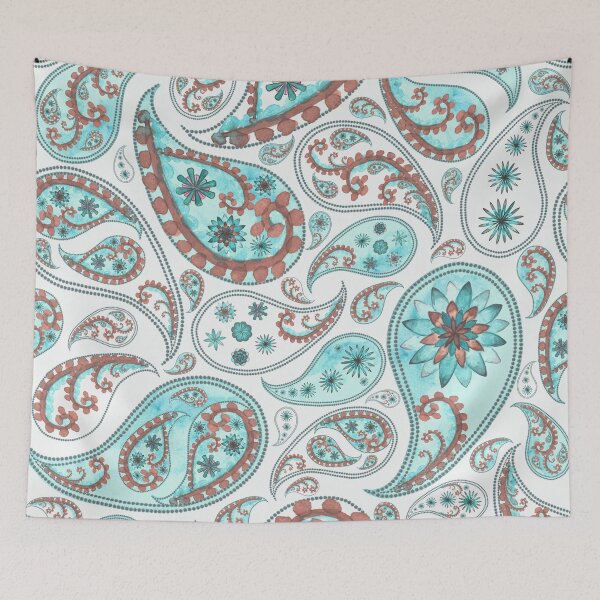 Item preview, Blue and Red Paisley Pattern, Persian Paisley designed and sold by antevasinart.
