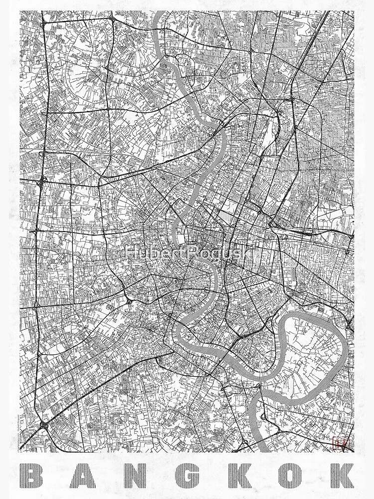 Bangkok Map Line by HubertRoguski