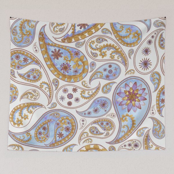 Item preview, Blue and Gold Paisley Pattern, Persian Paisley designed and sold by antevasinart.