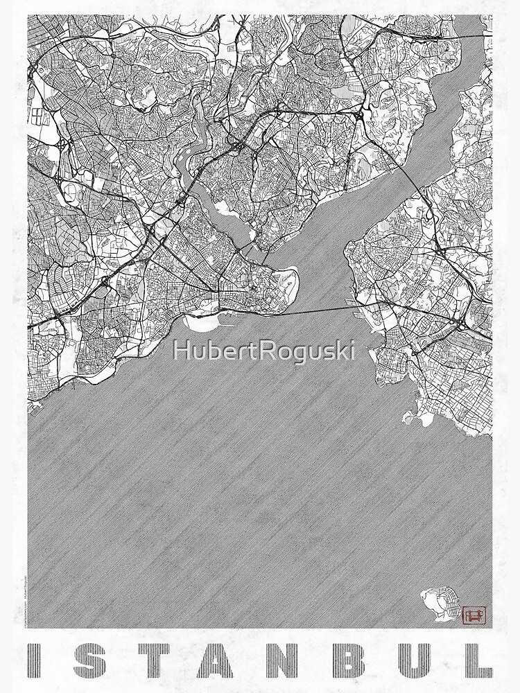 Istanbul Map Line by HubertRoguski