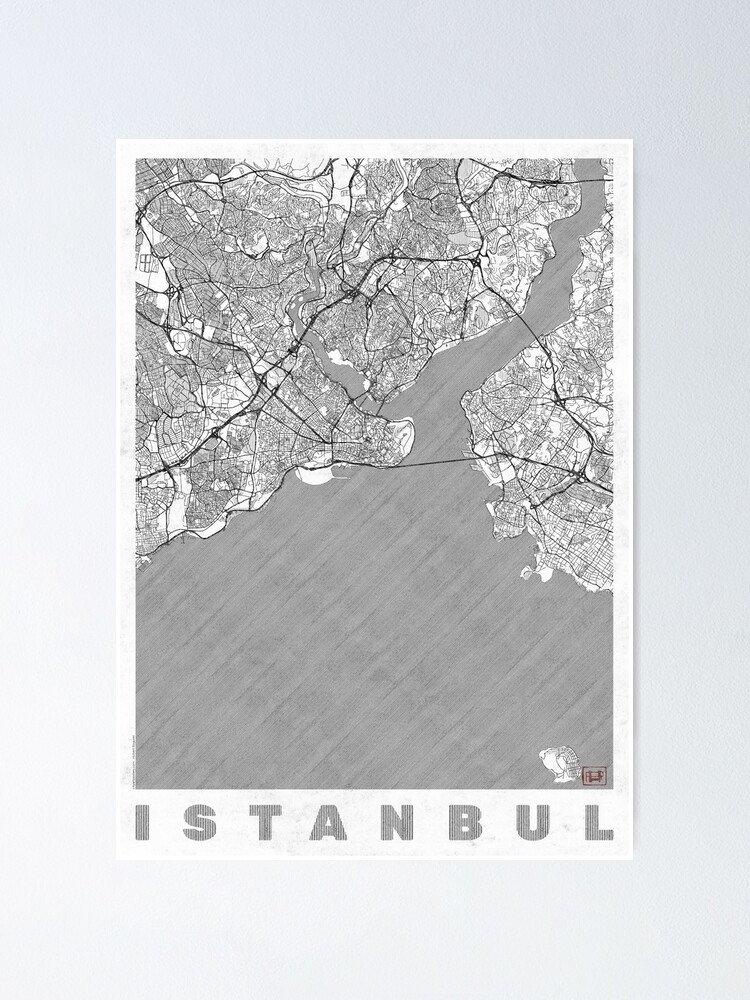 Alternate view of Istanbul Map Line Poster