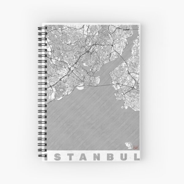 Istanbul Map Line Spiral Notebook
