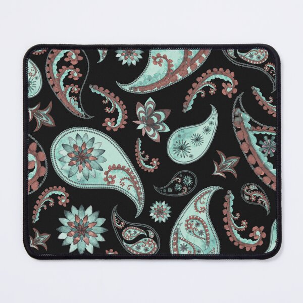 Item preview, Aqua and Black Paisley Pattern, Persian Paisley designed and sold by antevasinart.