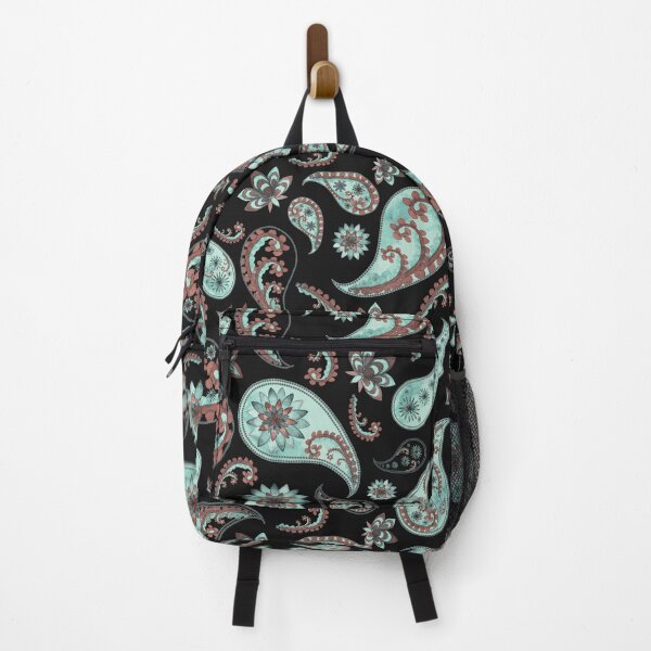 Artikelvorschau, Aqua und schwarzes Paisley-Muster, persisches Paisley entworfen und verkauft von antevasinart.