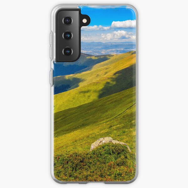 stone on the edge of mountain cliff Samsung Galaxy Soft Case
