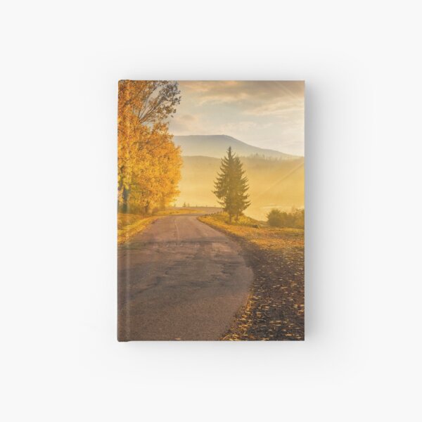 mountain road to village in mountains Hardcover Journal