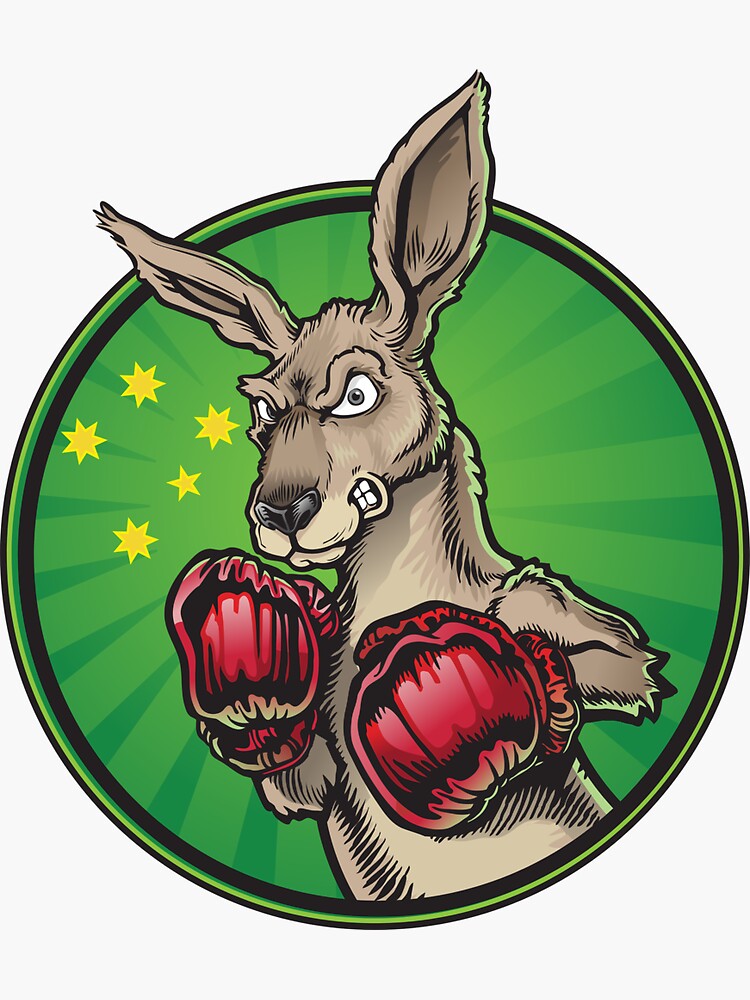 "Boxing kangaroo " Sticker for Sale by DisturbedMind Redbubble